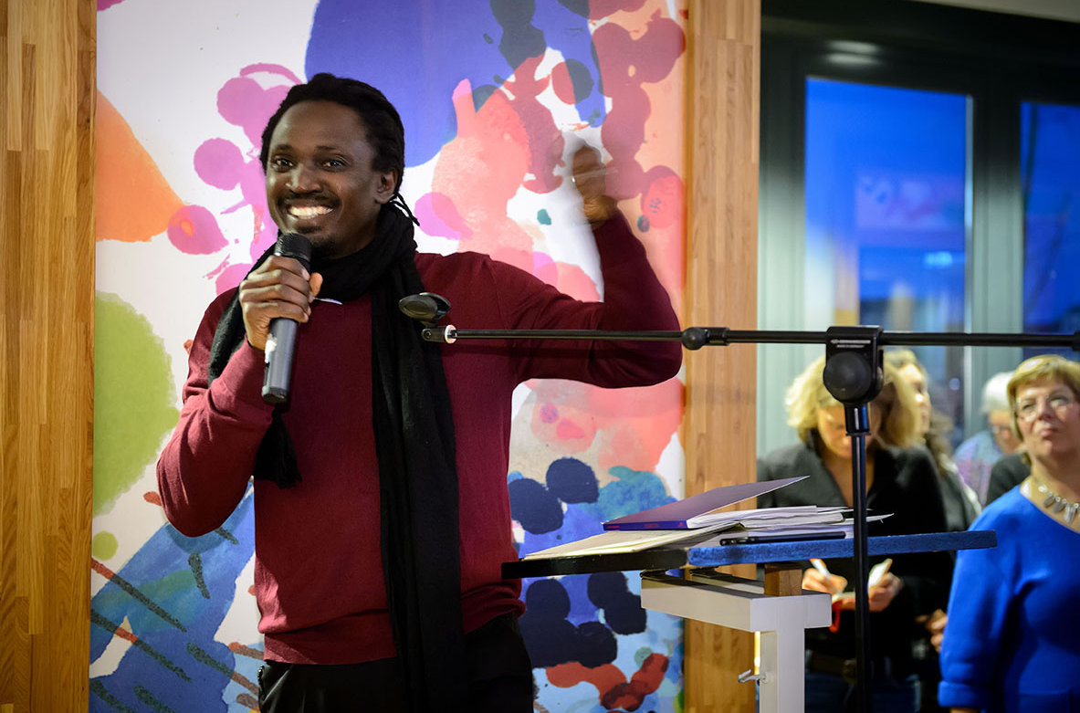 Wayne Modest delivering keynote address