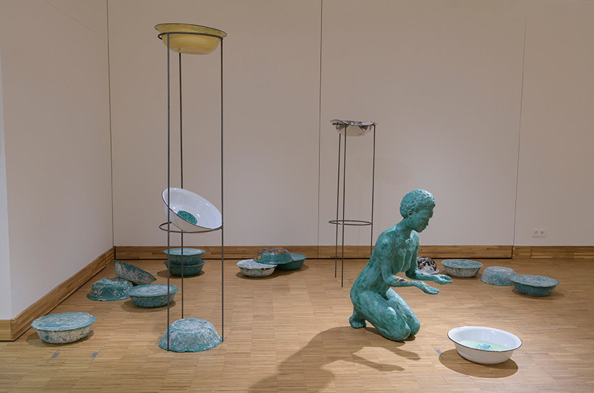 Installation view of Batsho Bancama by Buhlebezwe Siwani