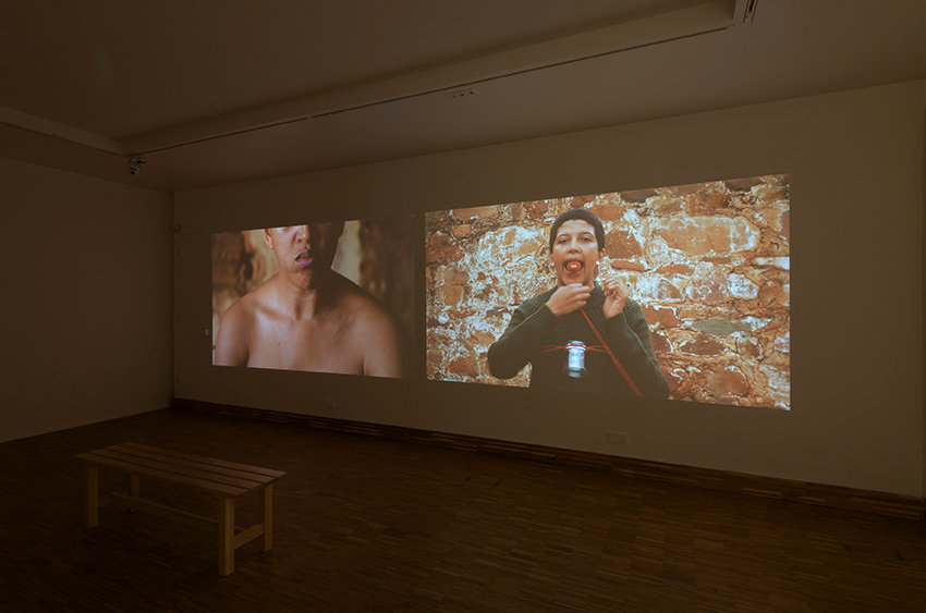 Installation view of work by Lerato Shadi